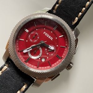 Accessories | Red Face Fossil Watch 